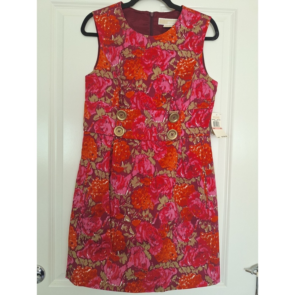 Michael Kors cotton multicolor floral‎ new dress size 10
